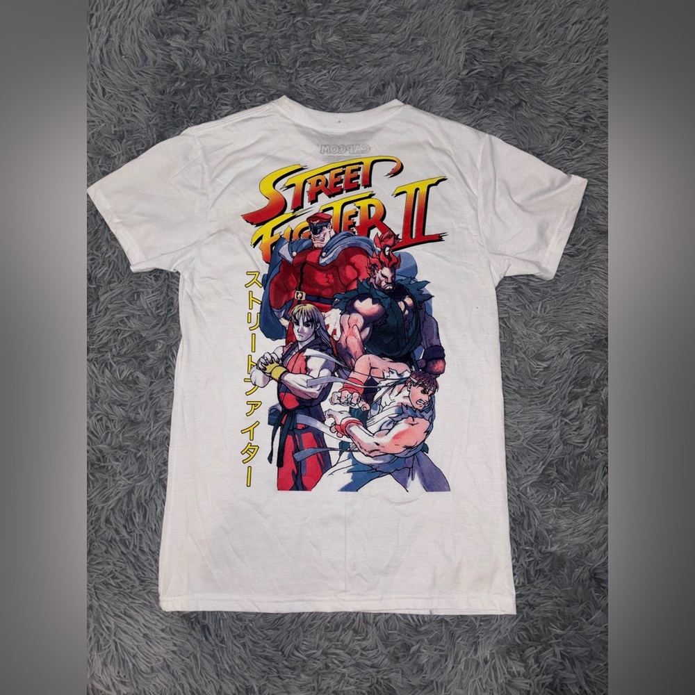 Vintage Capcom Men’s Street Fighter 2 White Graphic T-Shirt Size Small